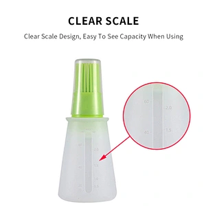 New Design ECO-friendly Brush On The Lid Silicone Cooking Oil Bottle Kitchen Oil Bottle