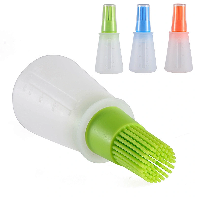 New Design ECO-friendly Brush On The Lid Silicone Cooking Oil Bottle Kitchen Oil Bottle